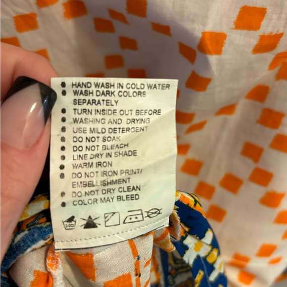 Akkriti orange blue & white tunic size small - Picture 5 of 5